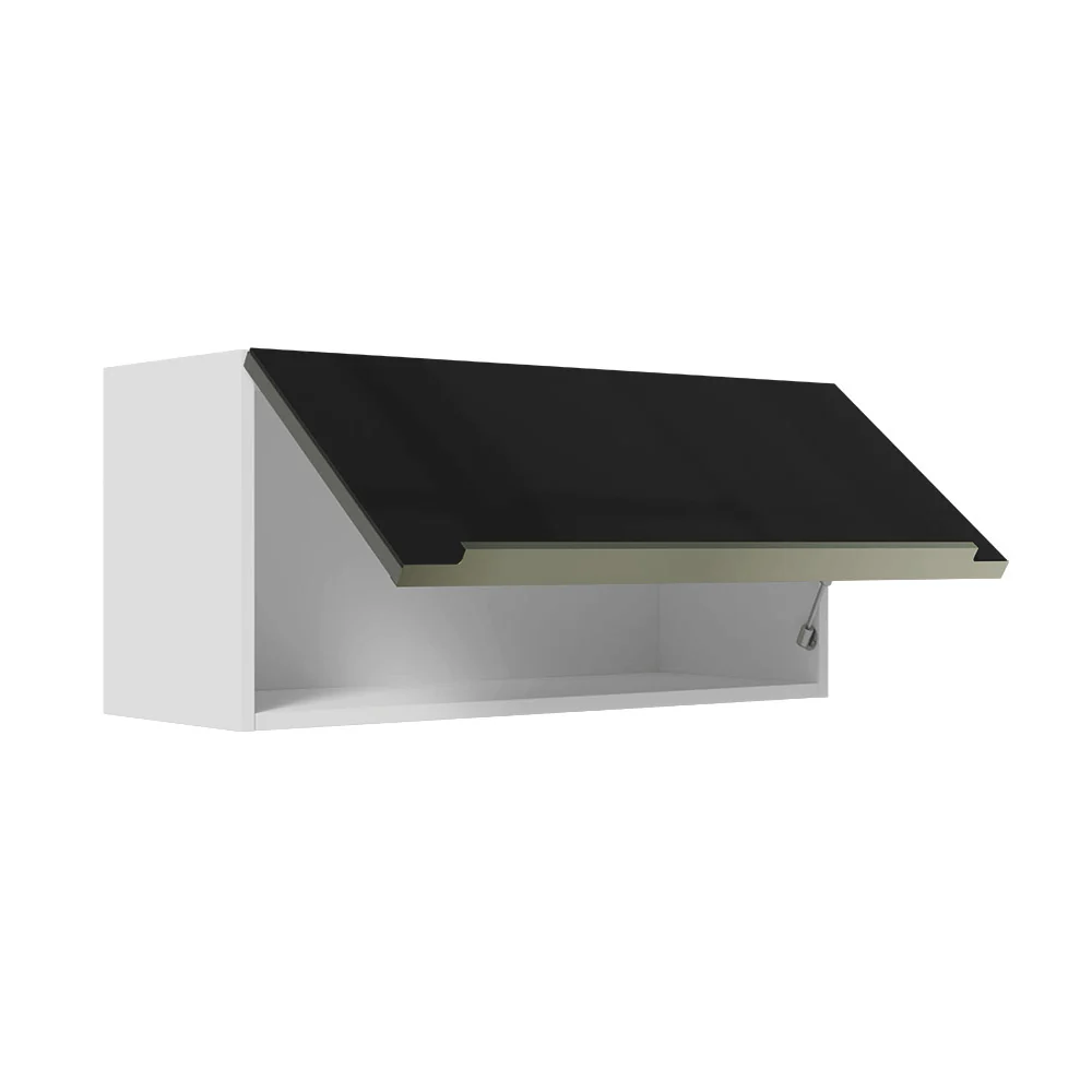 Armário Aéreo 70 cm 1 Porta Branco/Preto Lux Madesa - Image 8