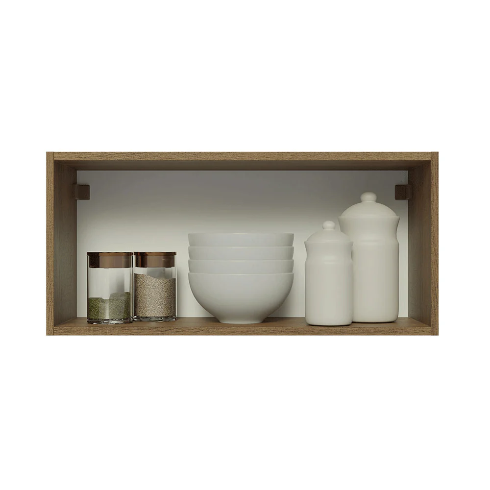 Armário Aéreo 70 cm 1 Porta Rustic/Branco Veludo Lux Madesa - Image 4