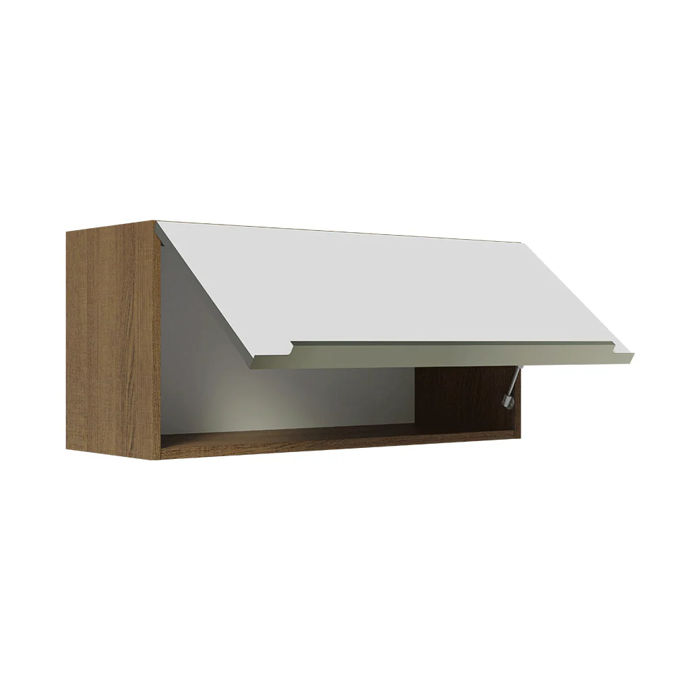 Armário Aéreo 70 cm 1 Porta Rustic/Branco Veludo Lux Madesa - Image 8