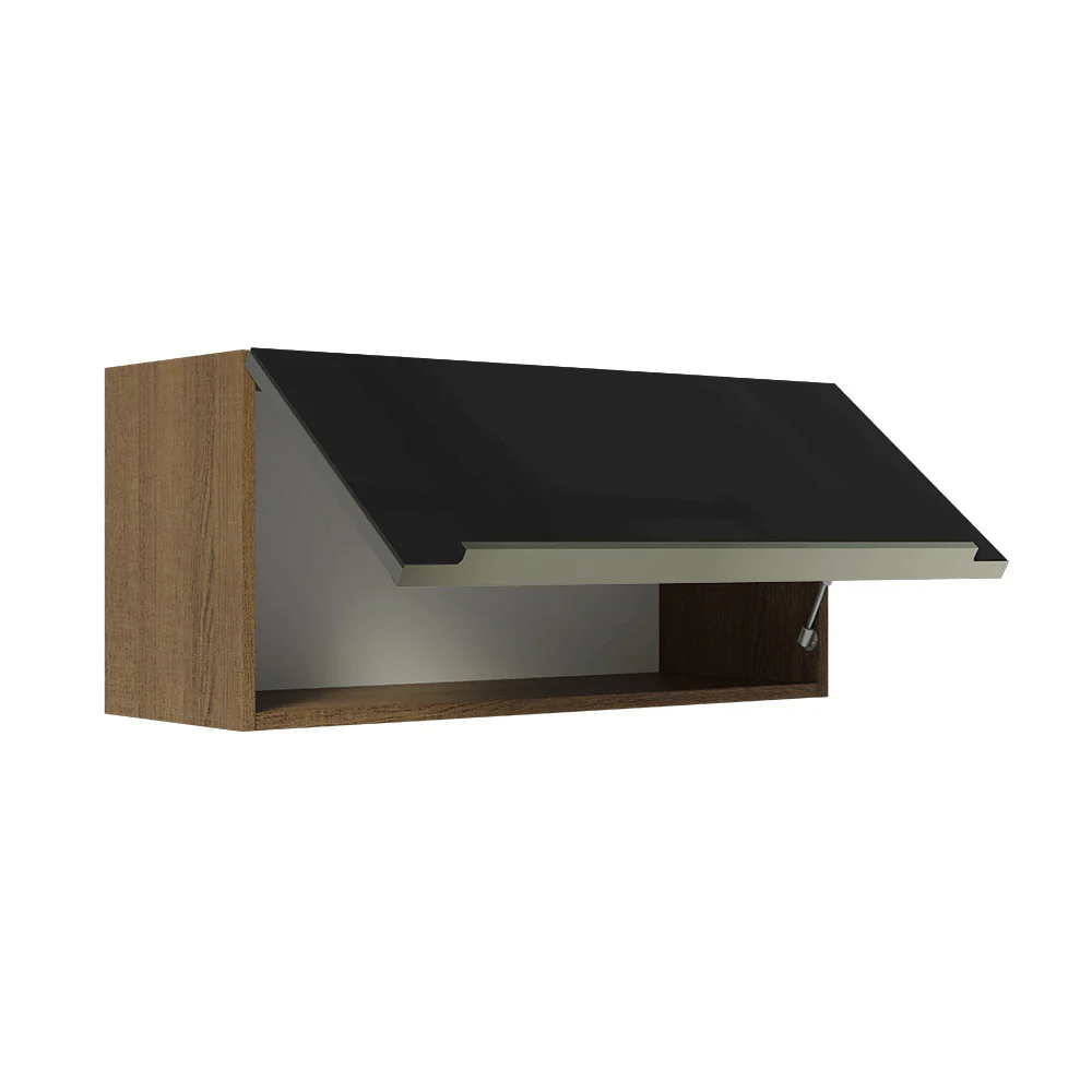 Armário Aéreo 70 cm 1 Porta Rustic/Preto Lux Madesa - Image 8