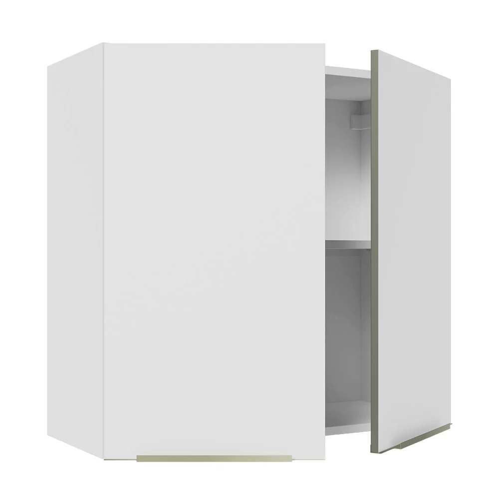 Armário Aéreo 70 cm 2 Portas Branco/Branco Veludo Lux Madesa - Image 8