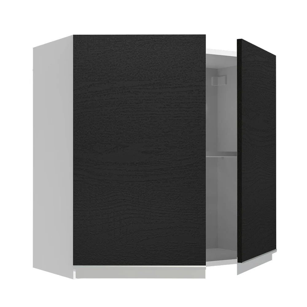 Armário Aéreo 70 cm 2 Portas Branco/Preto Glamy Madesa - Image 5