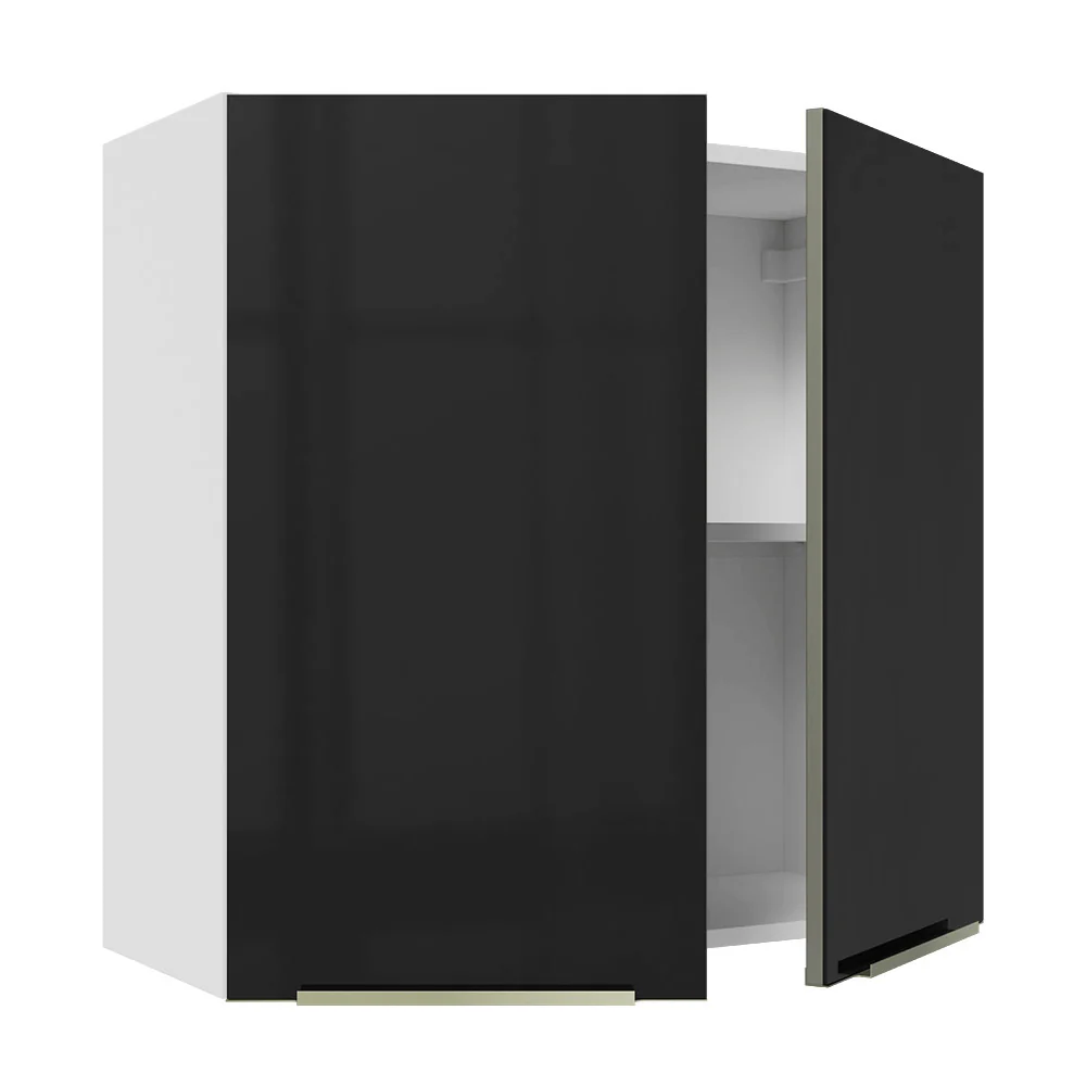 Armário Aéreo 70 cm 2 Portas Branco/Preto Lux Madesa - Image 8