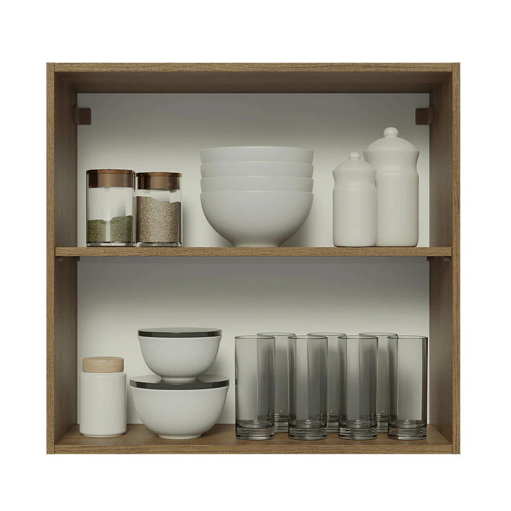 Armário Aéreo 70 cm 2 Portas Rustic/Branco Veludo Lux Madesa - Image 4