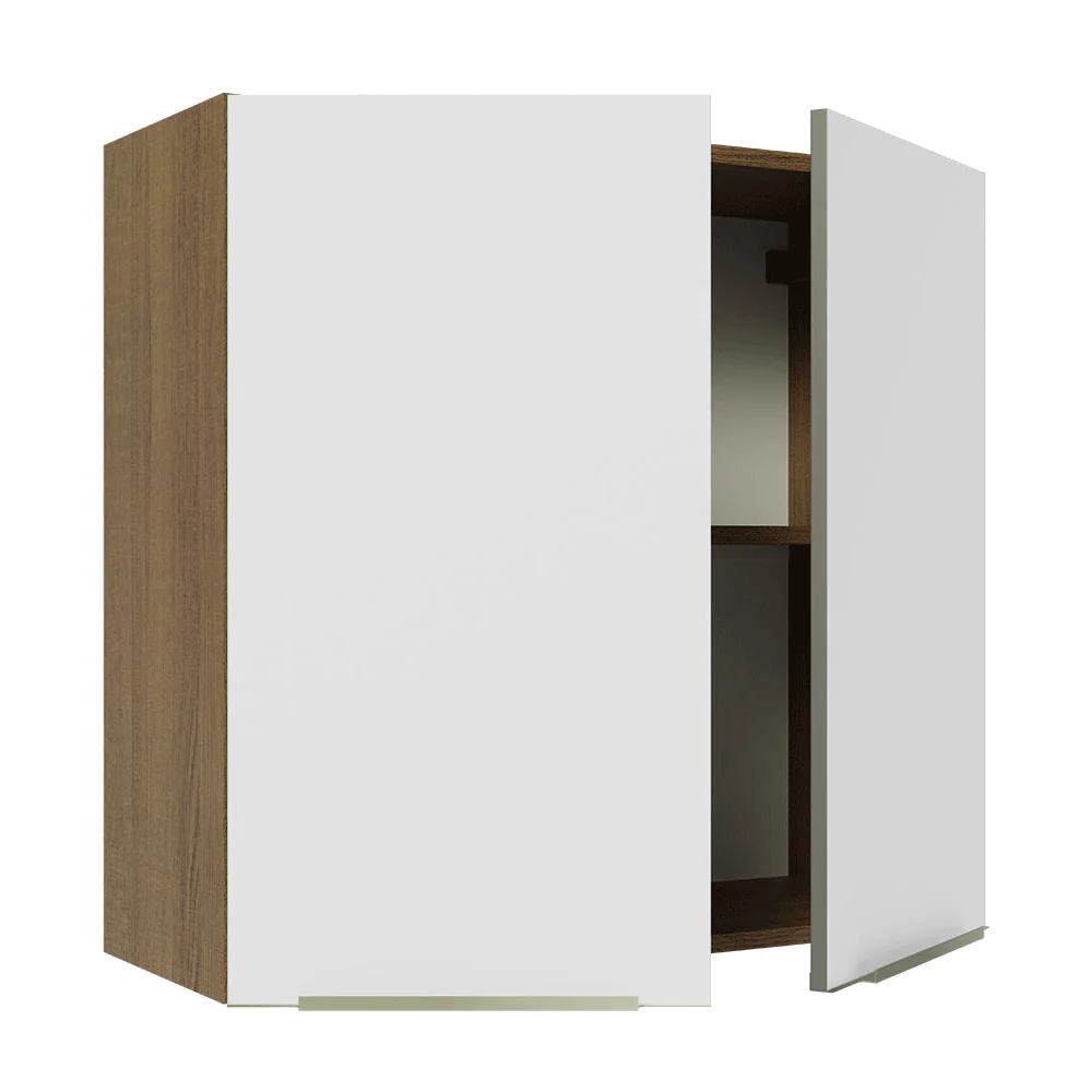 Armário Aéreo 70 cm 2 Portas Rustic/Branco Veludo Lux Madesa - Image 8