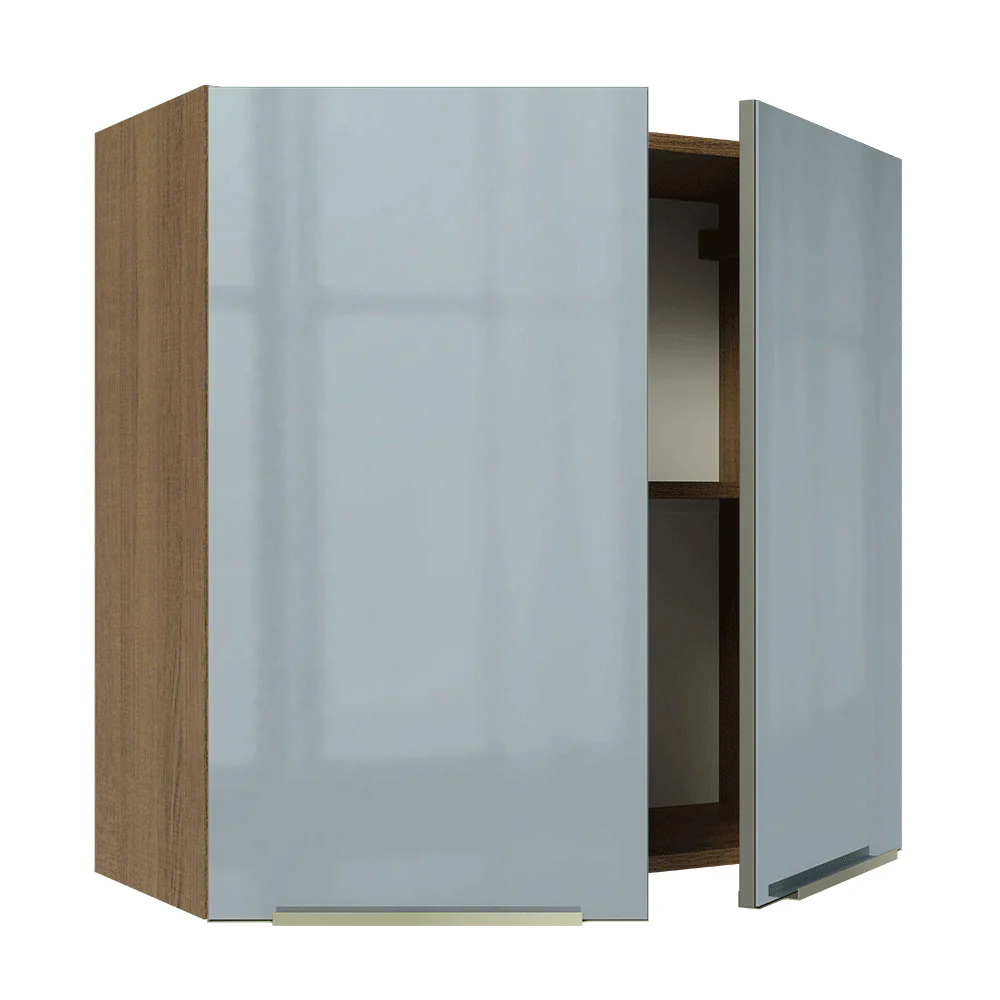Armário Aéreo 70 cm 2 Portas Rustic/Cinza Lux Madesa - Image 8