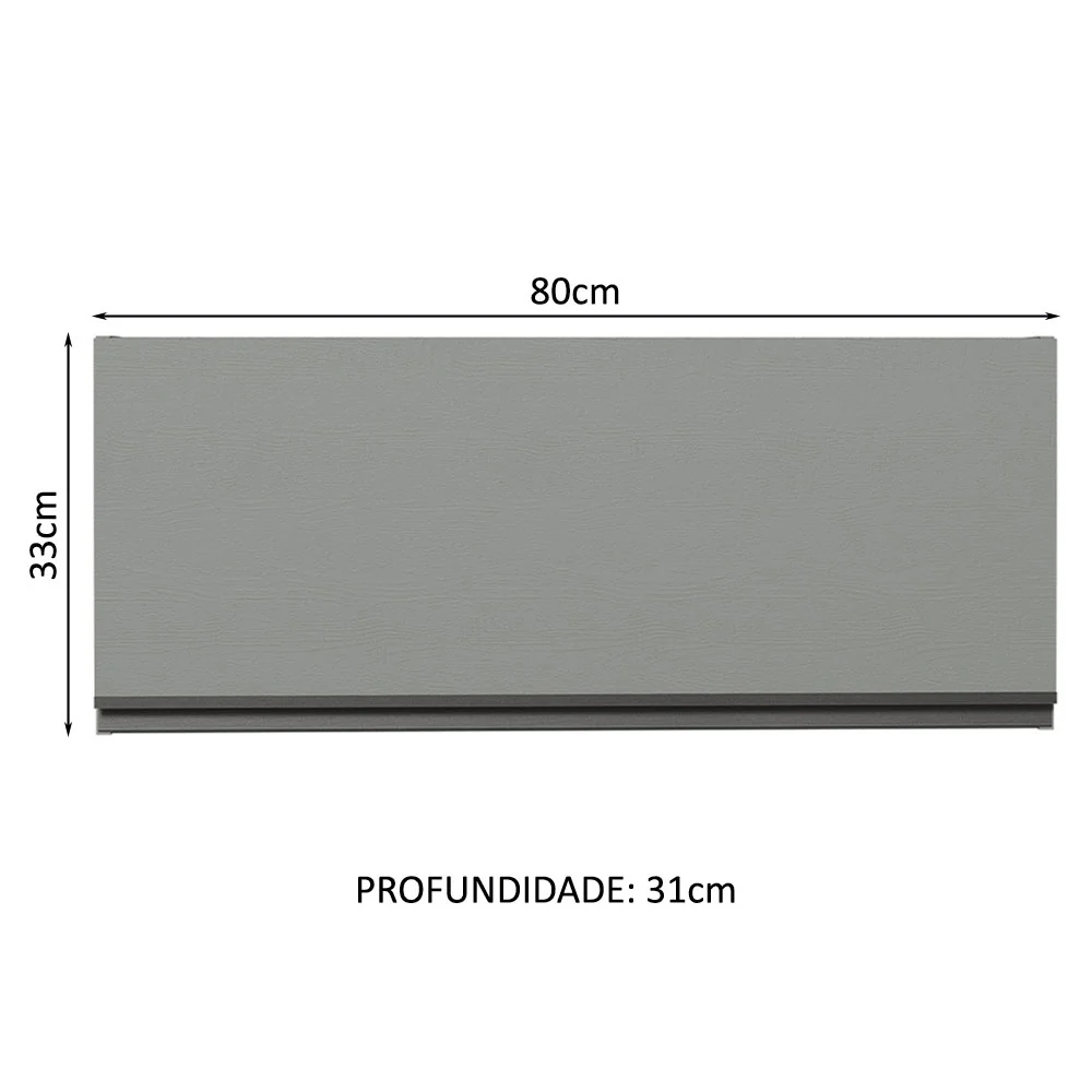 Armário Aéreo 80 cm 1 Porta Basculante Cinza Nice Madesa - Image 2