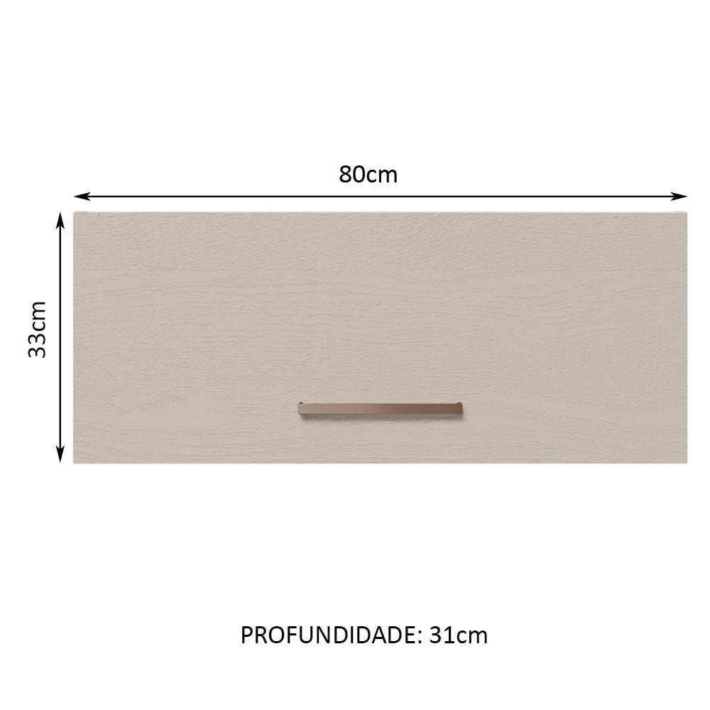 Armário Aéreo 80 cm 1 Porta Basculante Rustic/Crema Agata Madesa - Image 2