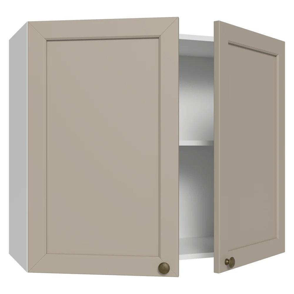 Armário Aéreo 80 cm 2 Portas Branco/Crema Vik Madesa - Image 8