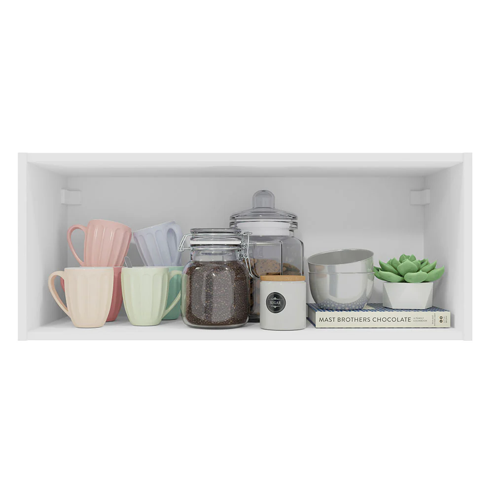 Armário Aéreo 80 cm Nicho Aberto para Cozinhas Lux, Glamy, Agata, Stella Branco Madesa - Image 3