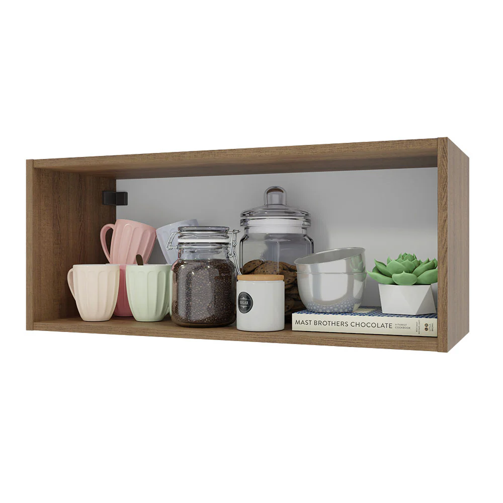 Armário Aéreo 80 cm Nicho Aberto para Cozinhas Lux, Glamy, Agata, Stella Rustic Madesa - Image 4