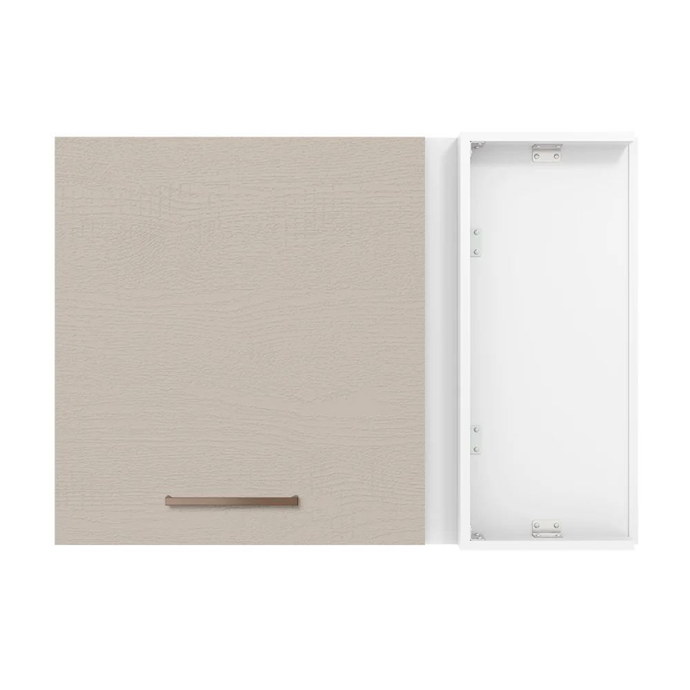 Armário Aéreo de Canto 1 Porta Branco/Crema Agata Madesa - Image 5