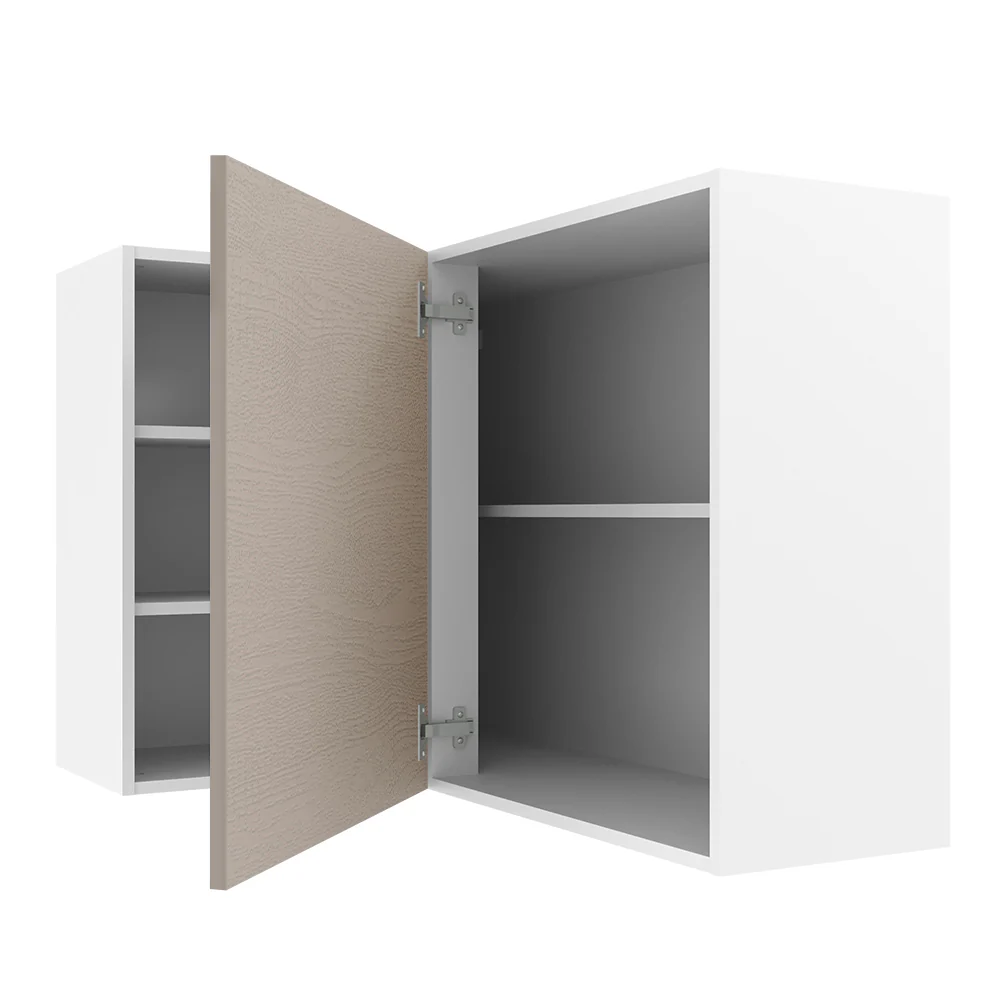 Armário Aéreo de Canto 1 Porta para linha de 60 cm de profundidade Branco/Crema Agata Madesa - Image 4
