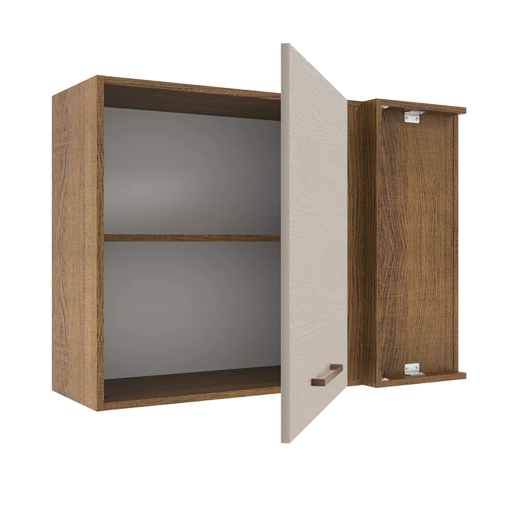 Armário Aéreo de Canto 1 Porta Rustic/Crema Agata Madesa - Image 4