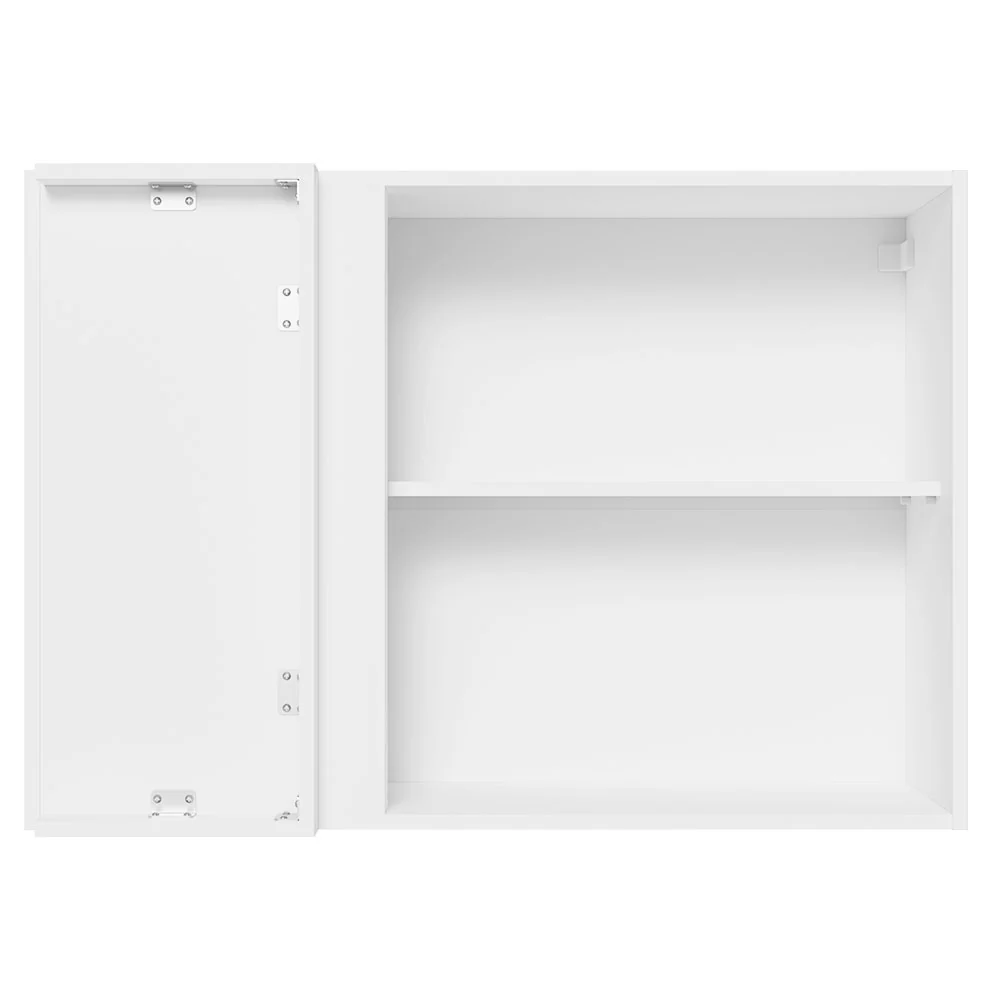 Armário Aéreo de Canto 100% MDF 1 Porta Branco/Preto Acordes Madesa - Image 6
