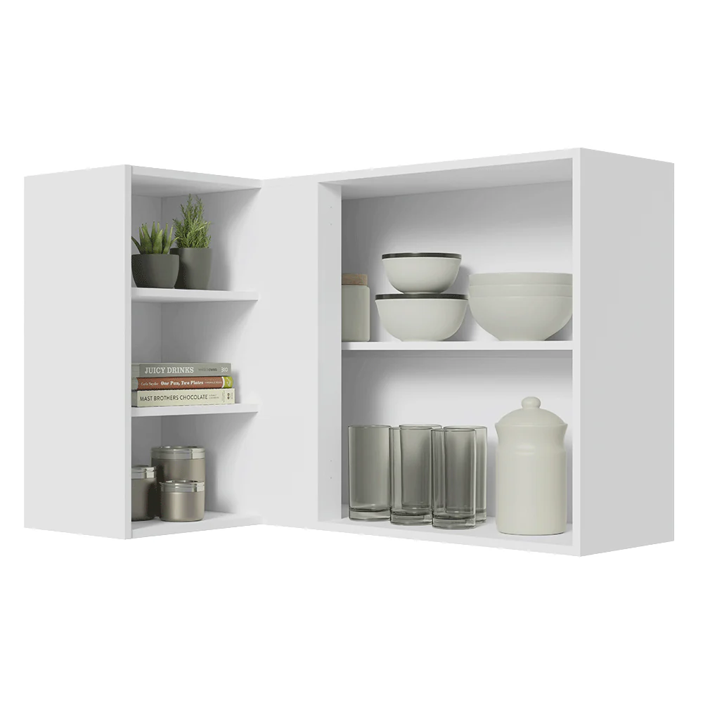 Armário Aéreo de Canto com Adega Acoplada Madesa Lux 1 Porta Branco/Branco Veludo - Image 5