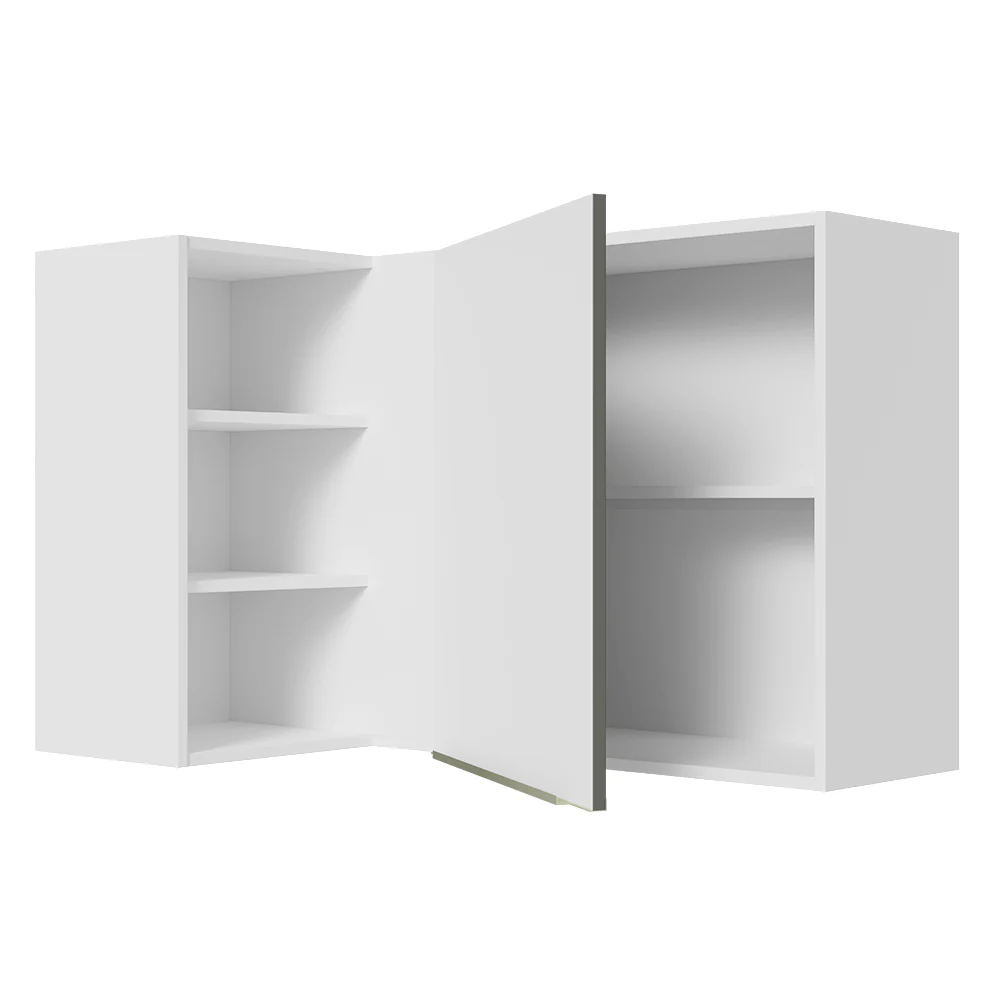 Armário Aéreo de Canto com Adega Acoplada Madesa Lux 1 Porta Branco/Branco Veludo - Image 9