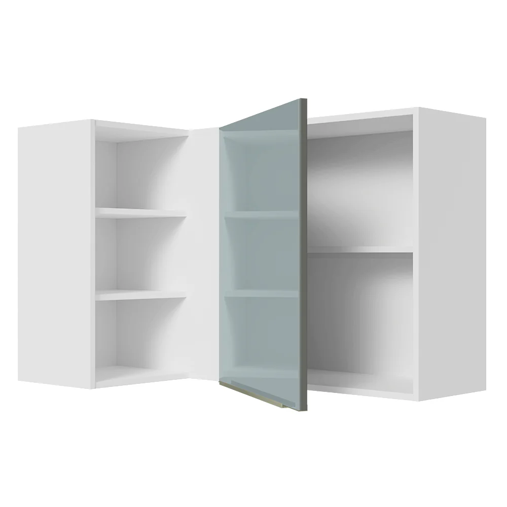 Armário Aéreo de Canto com Adega Acoplada Madesa Lux 1 Porta Branco/Cinza - Image 9