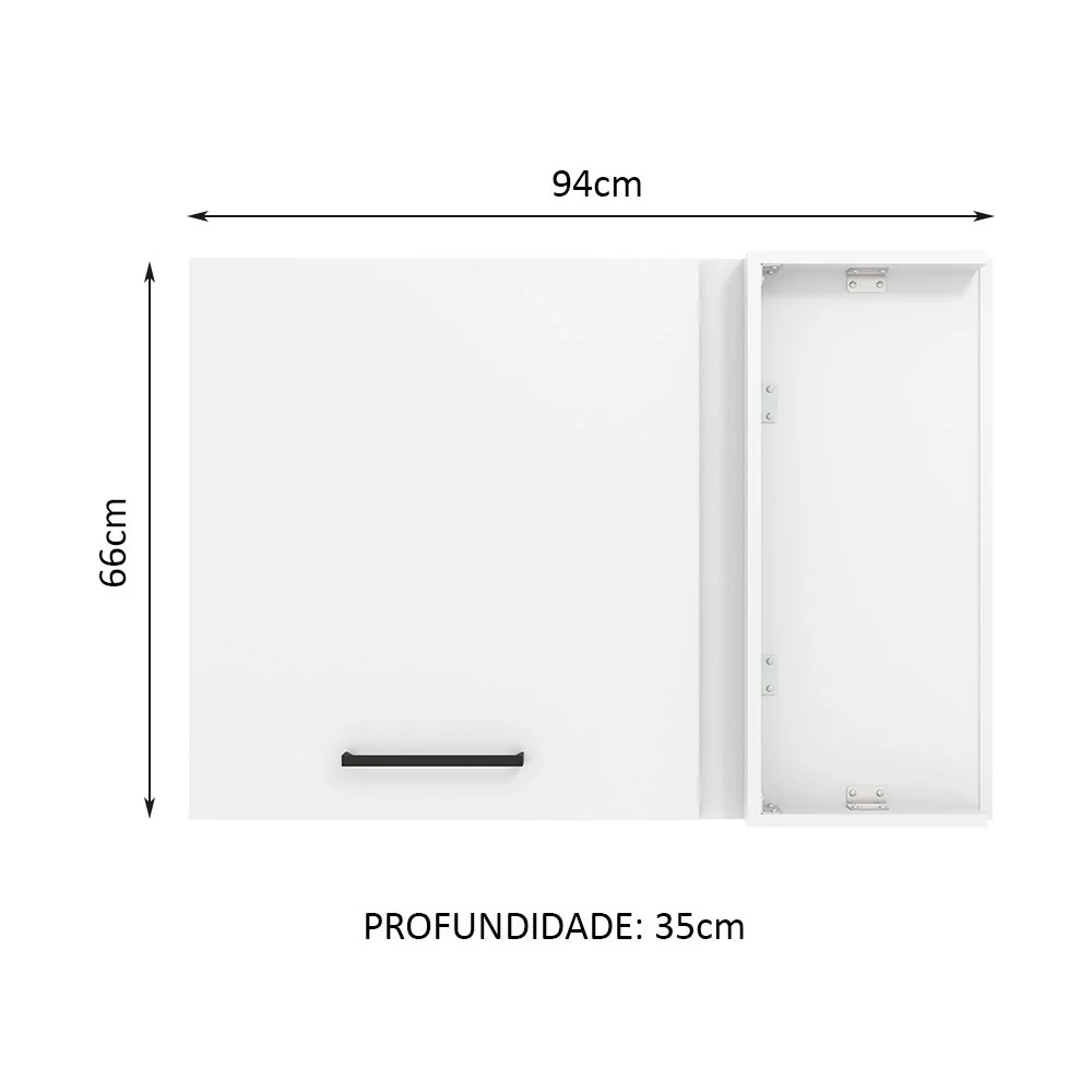 Armário Aéreo de Canto Madesa Agata 1 Porta - Branco - Image 2