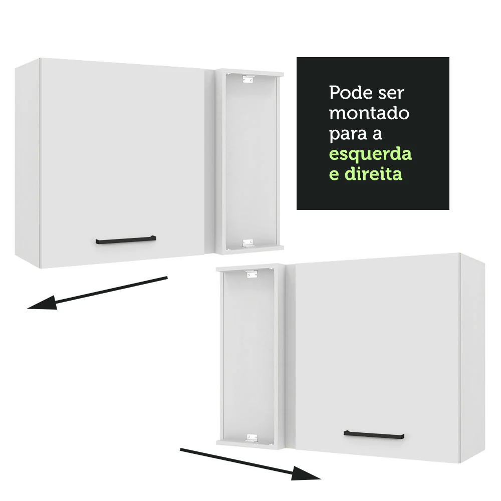 Armário Aéreo de Canto Madesa Agata 1 Porta - Branco - Image 6