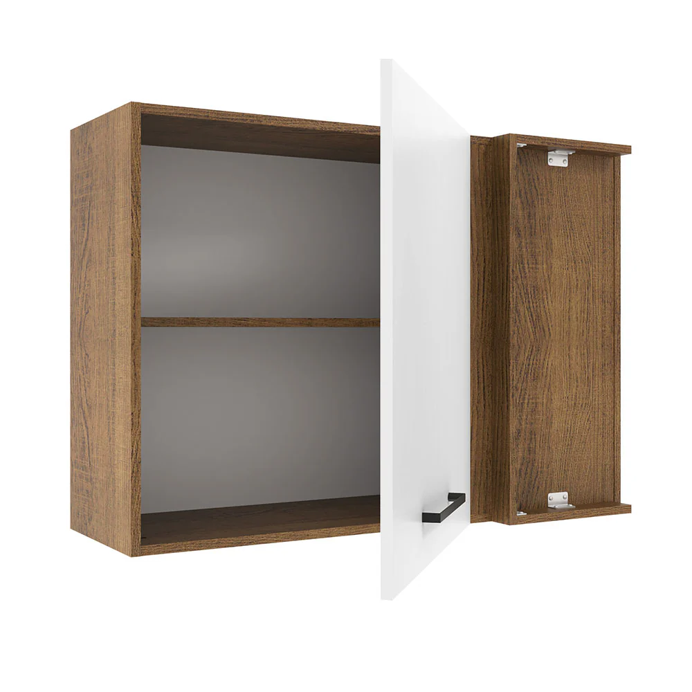 Armário Aéreo de Canto Madesa Agata 1 Porta Rustic/Branco - Image 4