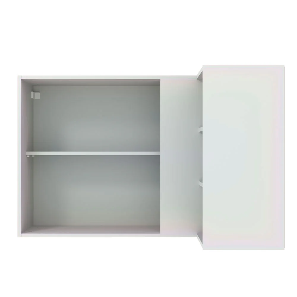 Armário Aéreo de Canto Madesa Glamy 1 Porta para linha de 60 cm de profundidade Branco/Preto - Image 10