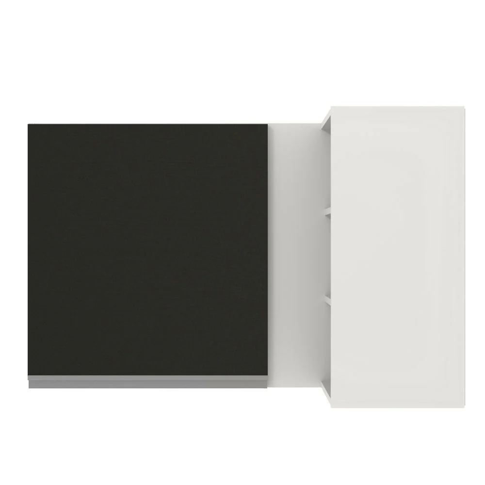 Armário Aéreo de Canto Madesa Glamy 1 Porta para linha de 60 cm de profundidade Branco/Preto - Image 9
