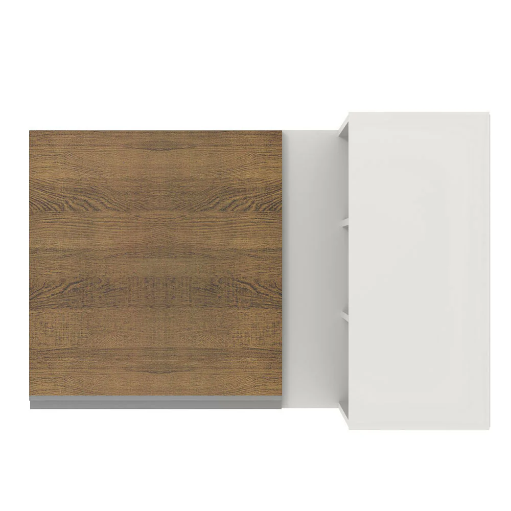 Armário Aéreo de Canto Madesa Glamy 1 Porta para linha de 60 cm de profundidade Branco/Rustic - Image 9