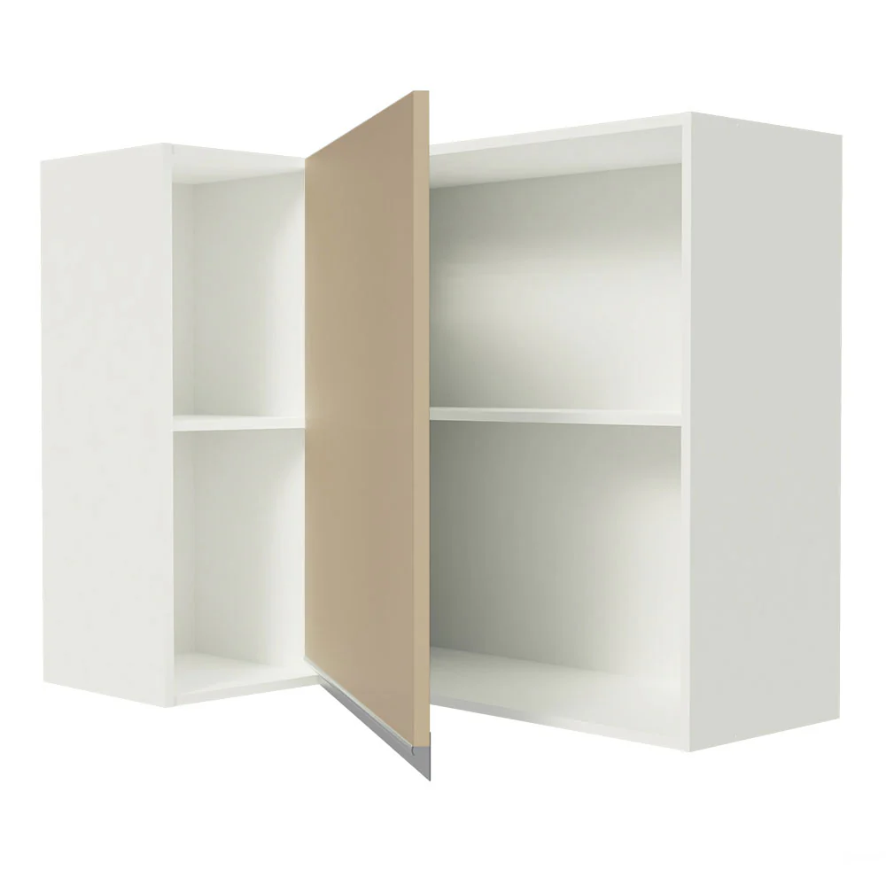 Armário Aéreo de Canto Madesa Smart 100% MDF com 1 Porta e Adega Branco/Crema - Image 4