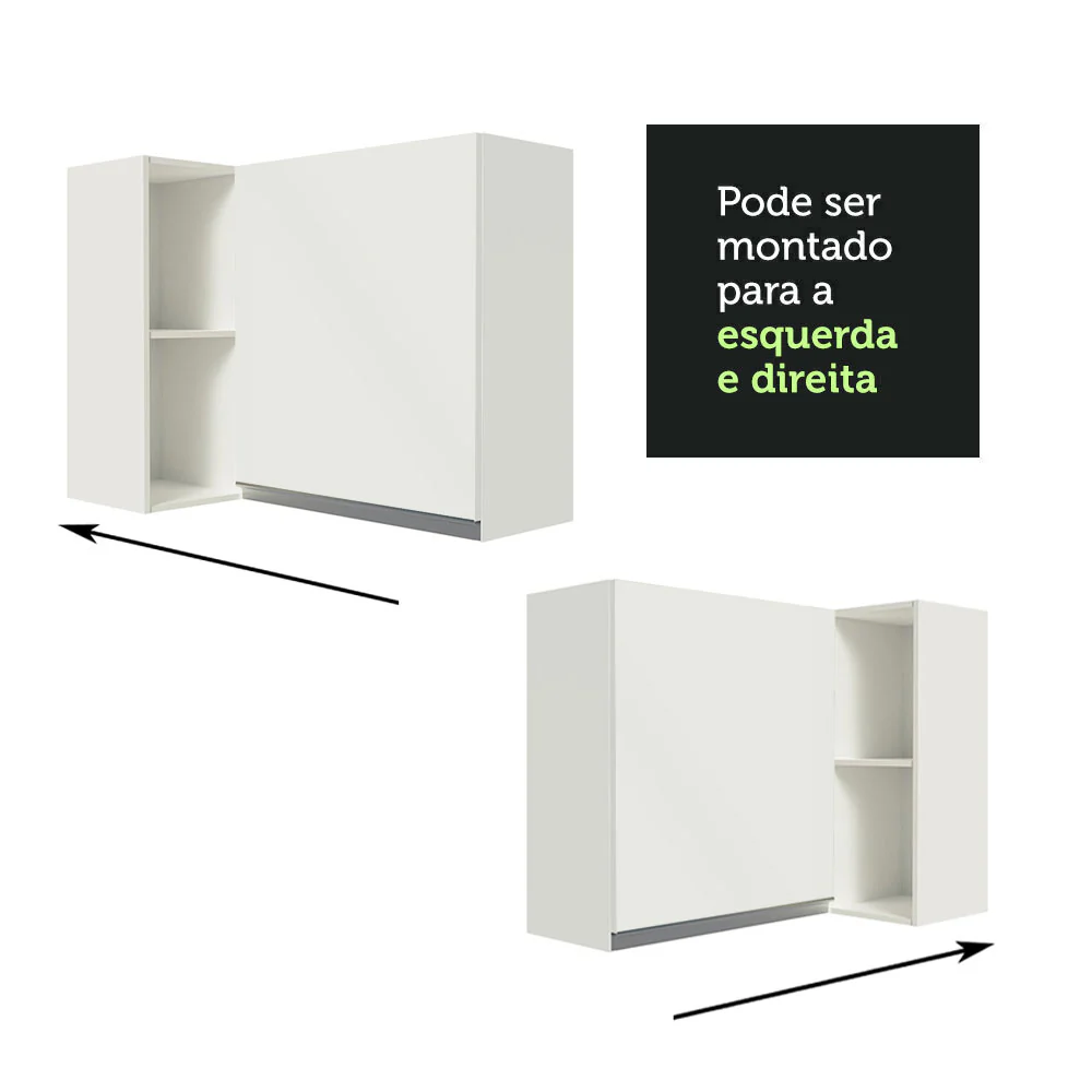 Armário Aéreo de Canto 100% MDF com Adega Branco Smart Madesa - Image 5