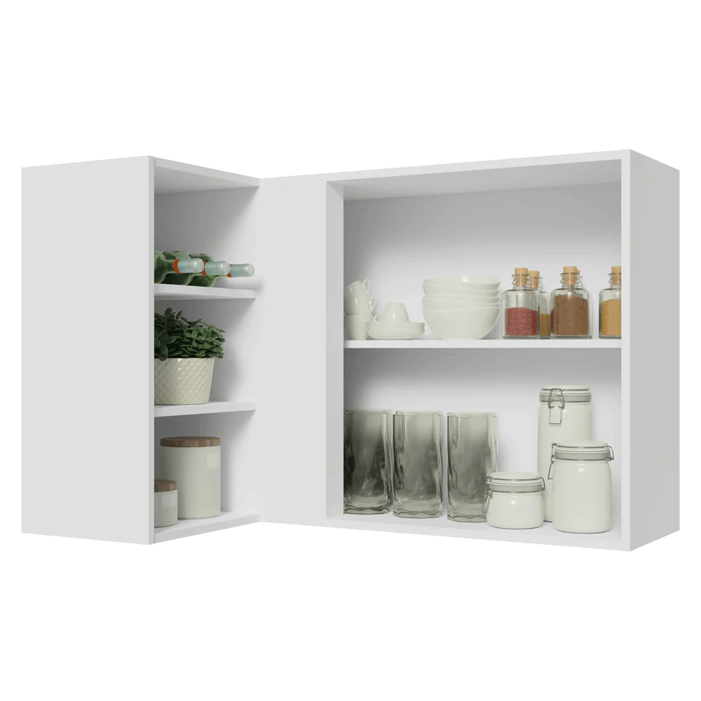 Armário Aéreo de Canto Para Linha 60 cm de Profundidade Branco/Cinza Vik Madesa - Image 5