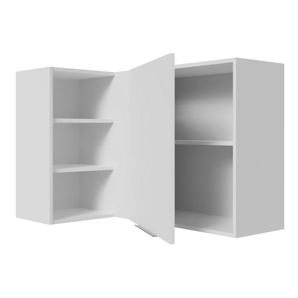 Armário Aéreo de Canto para Quarto 1 Porta e 3 Nichos Branco Neo Madesa - Image 7