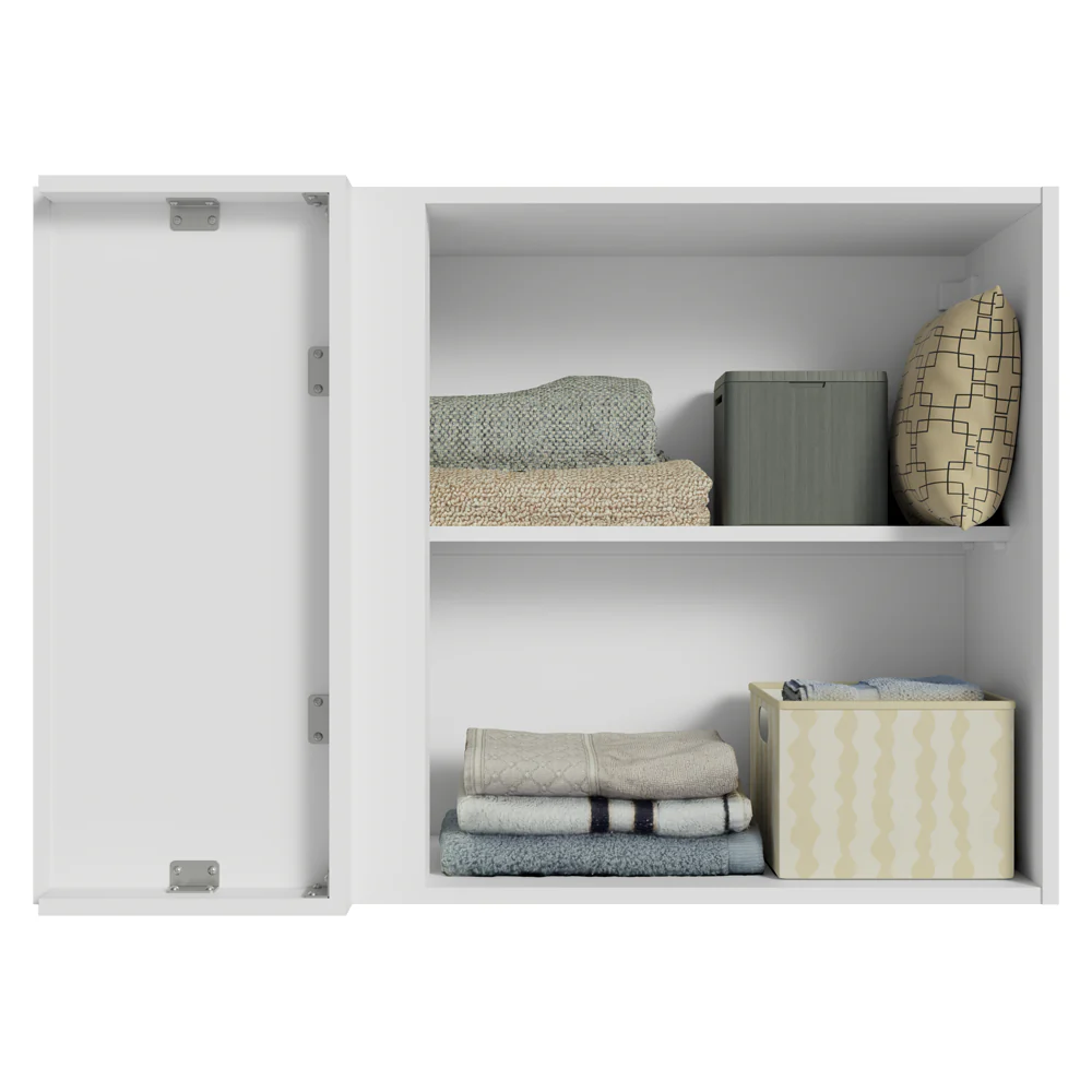 Armário Aéreo de Canto para Quarto 1 Porta Branco Neo Madesa - Image 5