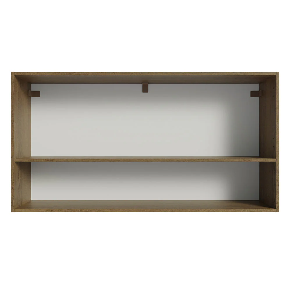 Armário Aéreo Cozinha 105cm 2 Portas 1 Nicho Rustic/Cinza Emilly Madesa - Image 6