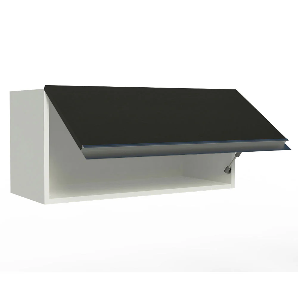 Armário Aéreo de Cozinha Madesa Glamy 70 cm 1 Porta Basculante Branco/Preto - Image 4