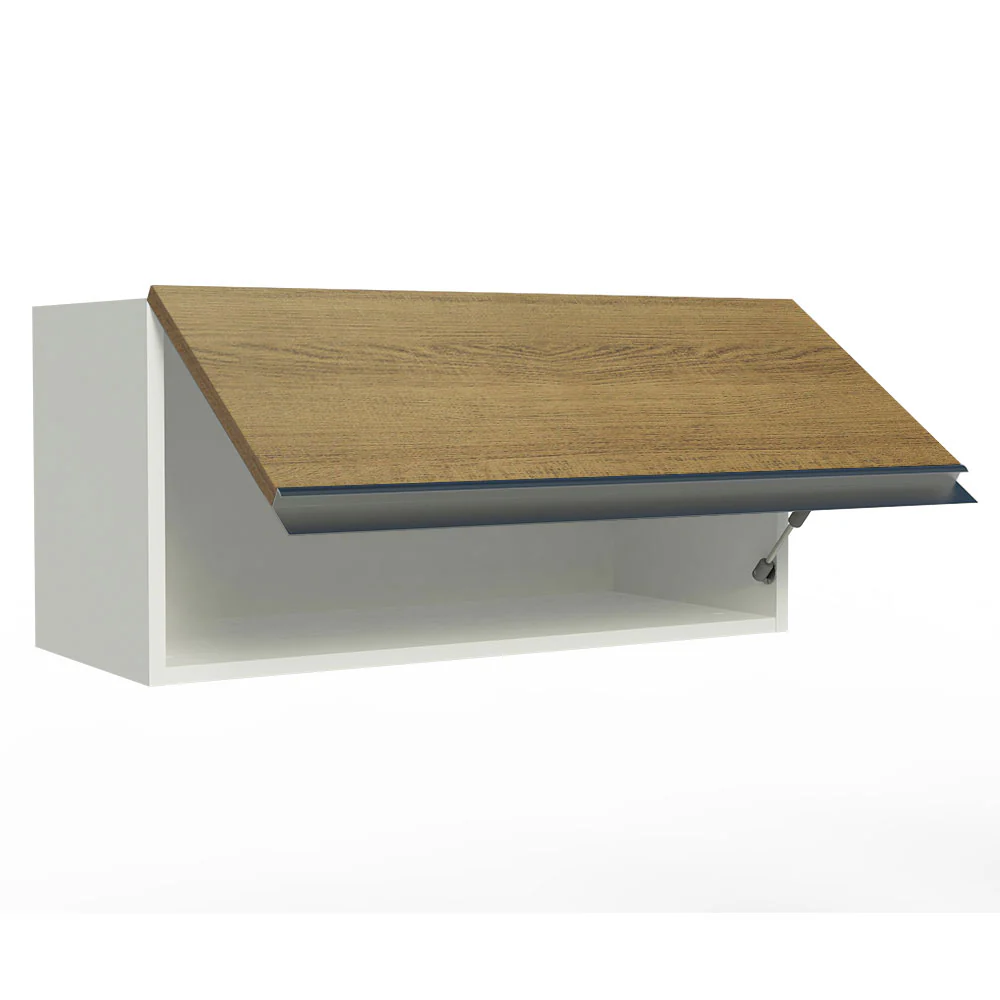 Armário Aéreo de Cozinha Madesa Glamy 70 cm 1 Porta Basculante Branco/Rustic - Image 4