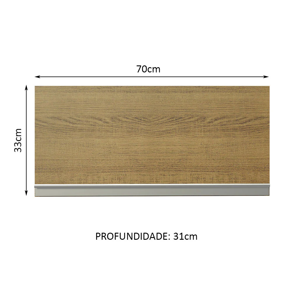 Armário Aéreo de Cozinha Madesa Glamy 70 cm 1 Porta Basculante Rustic - Image 2