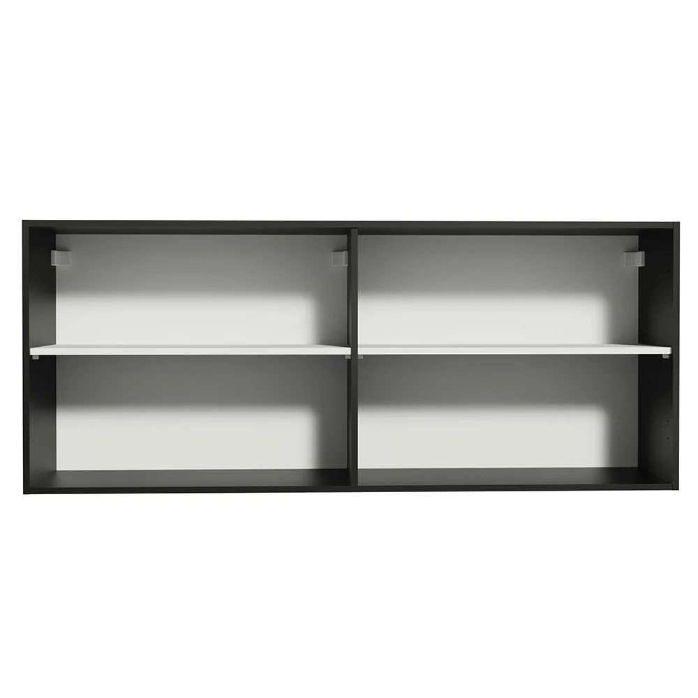 Armário Aéreo de Cozinha Madesa Reims 120 x 50 cm 2 Portas Preto - Image 7