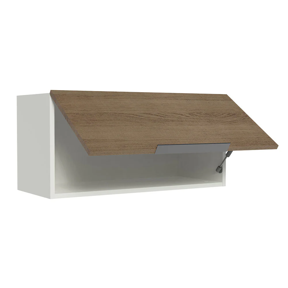 Armário Aéreo de Cozinha Madesa Stella 70 cm 1 Porta Basculante Branco/Rustic - Image 4