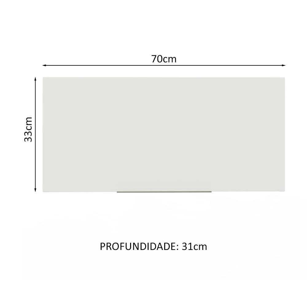 Armário Aéreo de Cozinha Madesa Stella 70 cm 1 Porta Basculante Rustic/Branco - Image 2