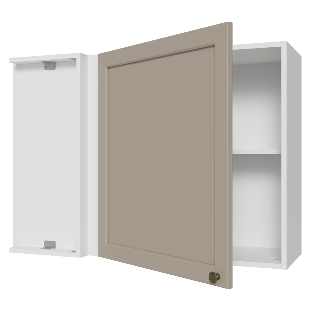 Armário Aéreo de Canto 1 Porta Branco/Crema Vik Madesa - Image 8