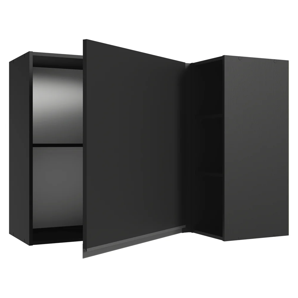 Armário Aéreo de Canto 1 Porta e Adega Preto Nice Madesa - Image 8