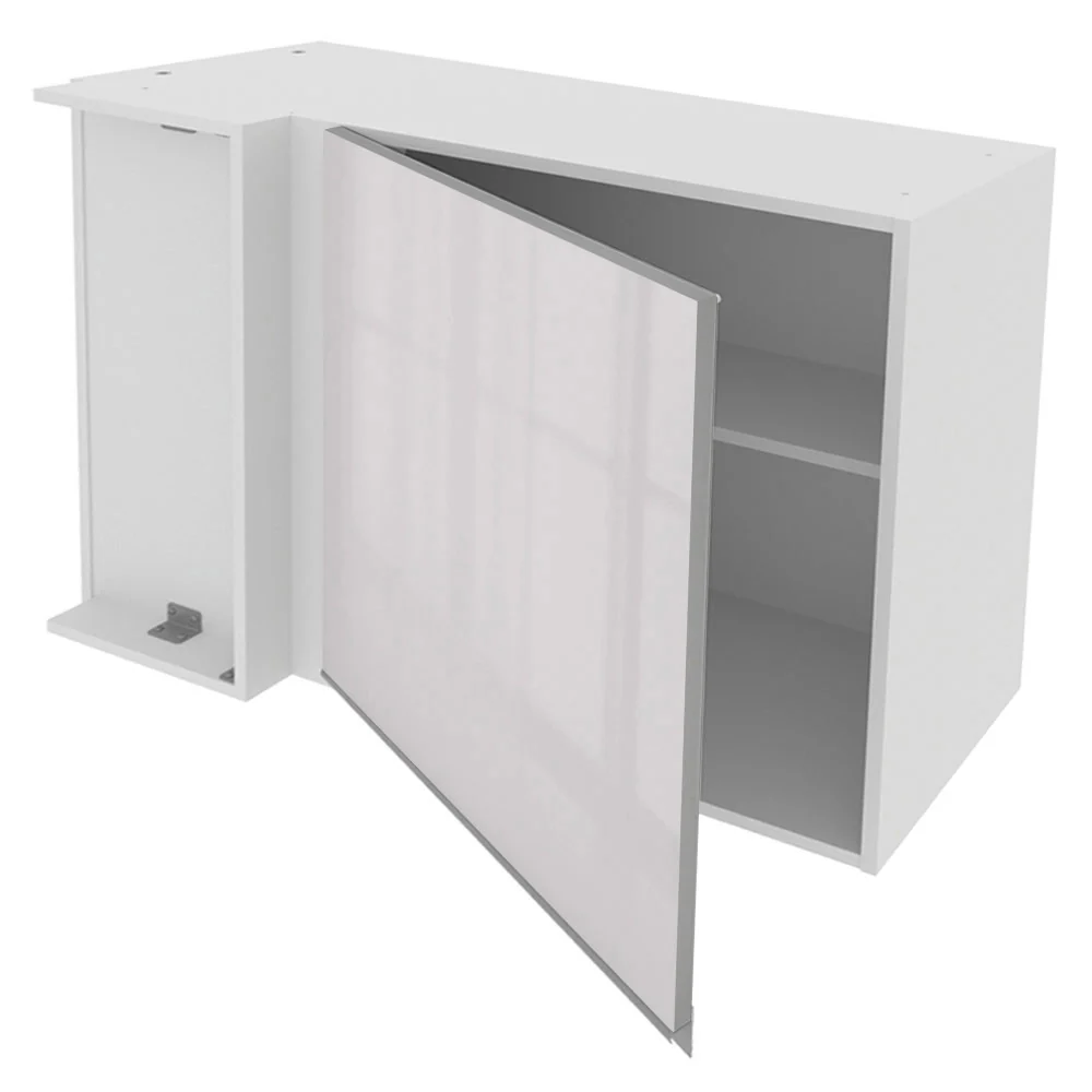 Armário Aéreo de Canto Madesa Acordes 100% MDF 1 Porta Branco Brilho - Image 4
