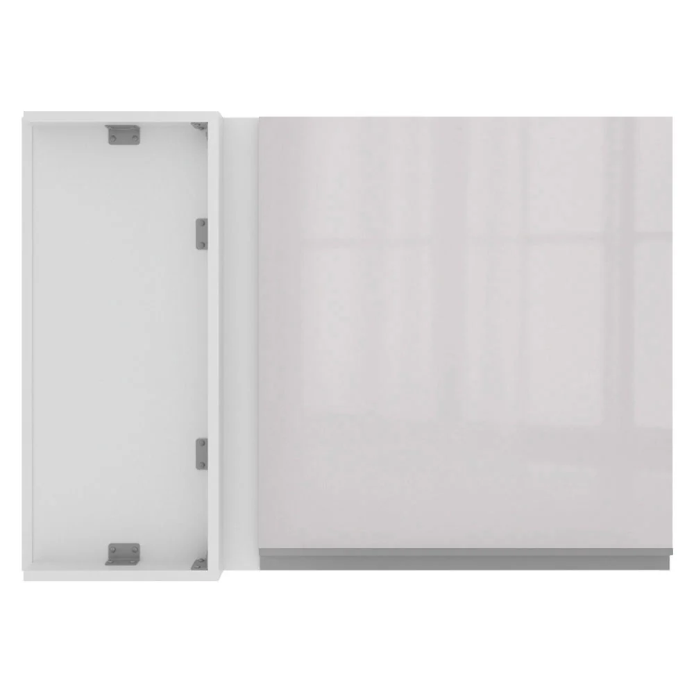 Armário Aéreo de Canto Madesa Acordes 100% MDF 1 Porta Branco Brilho - Image 8