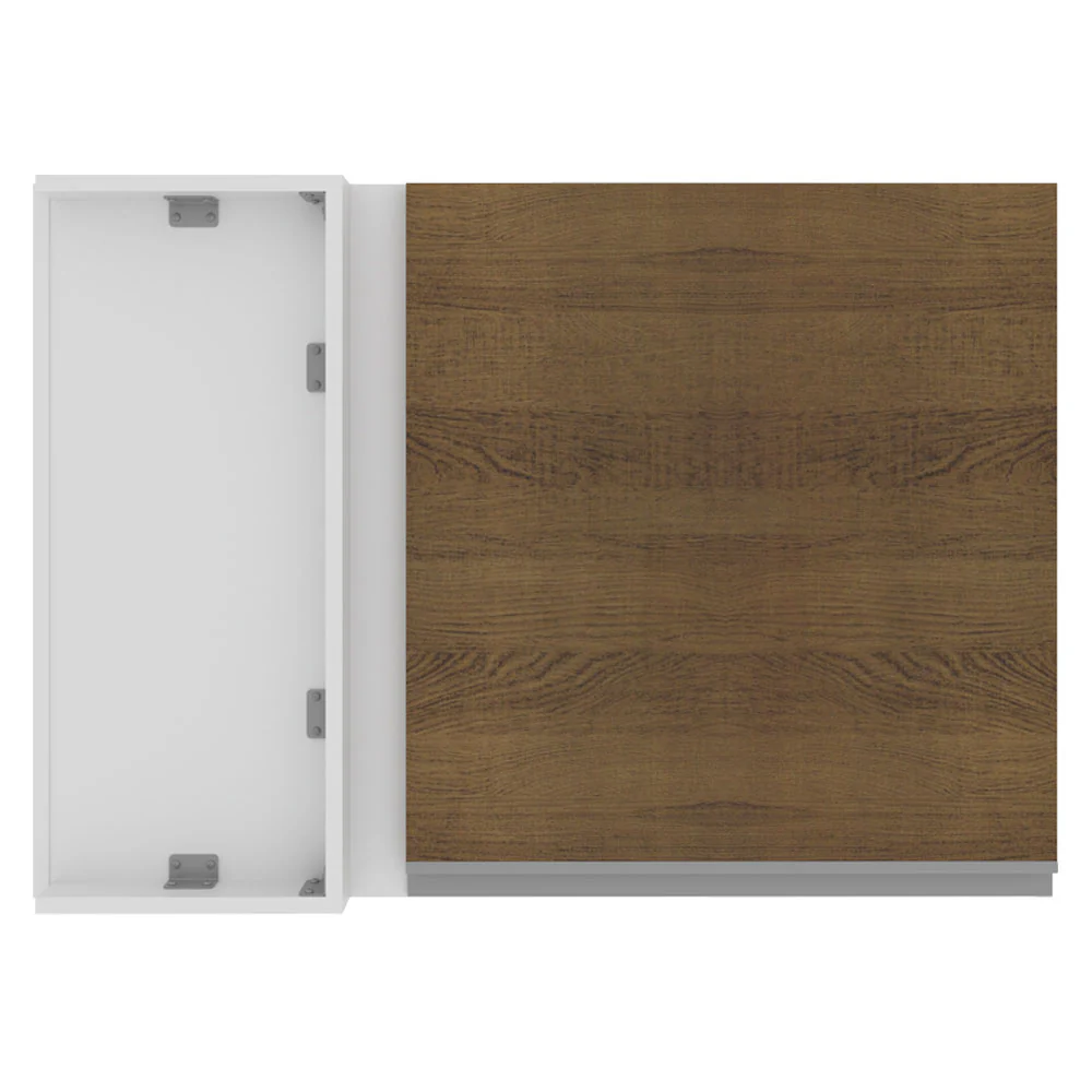 Armário Aéreo de Canto Madesa Acordes 100% MDF 1 Porta Branco/Rustic - Image 8