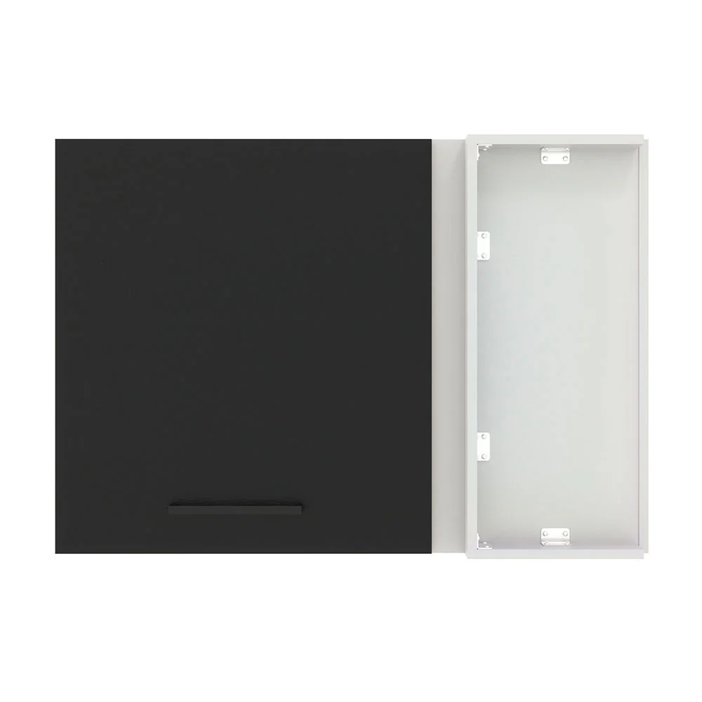Armário Aéreo de Canto Madesa Agata 1 Porta Branco/Preto - Image 9