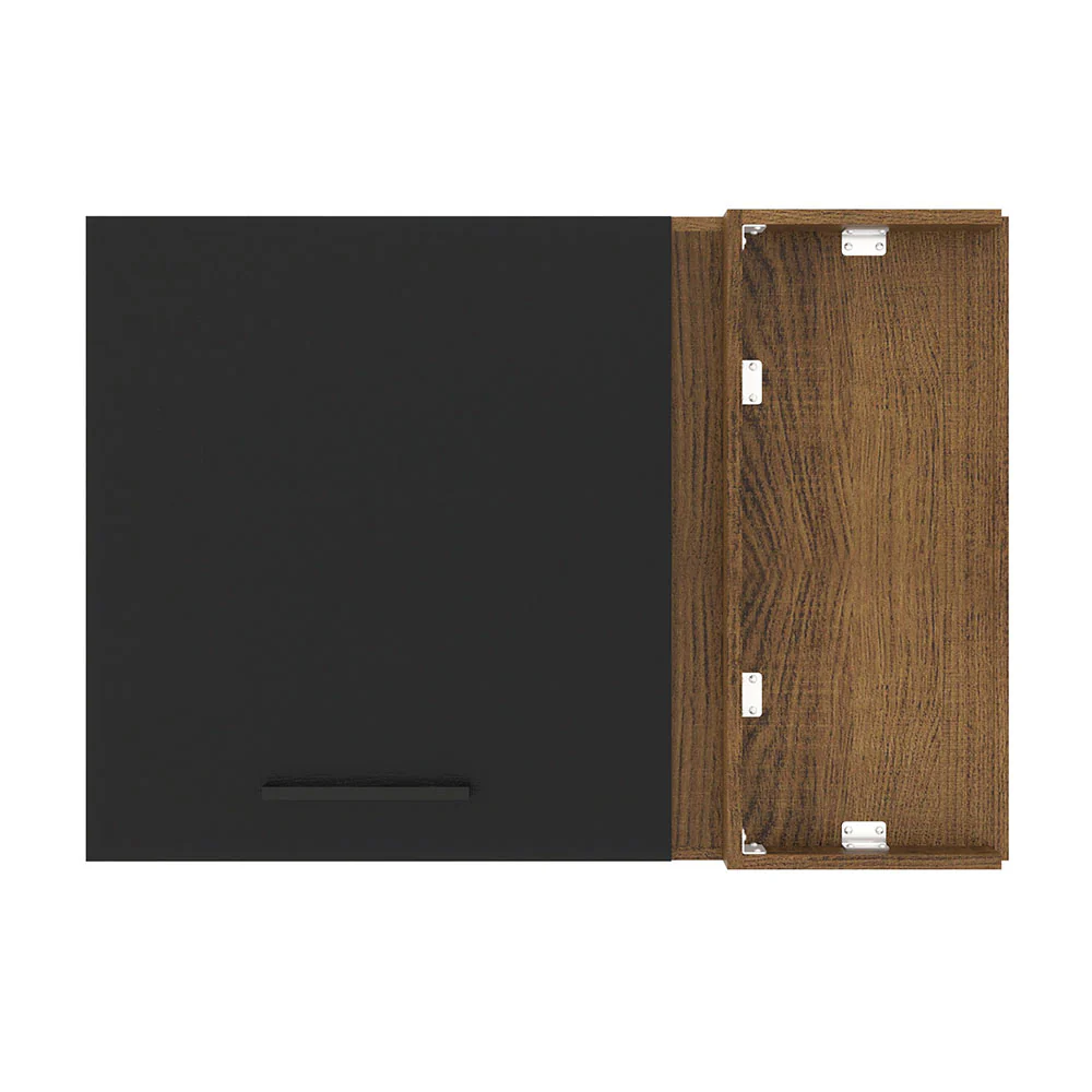 Armário Aéreo de Canto Madesa Agata 1 Porta Rustic/Preto - Image 9