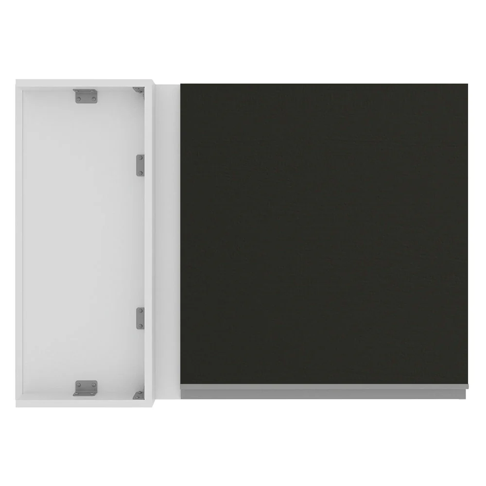 Armário Aéreo de Canto Madesa Glamy 1 Porta Branco/Preto - Image 9