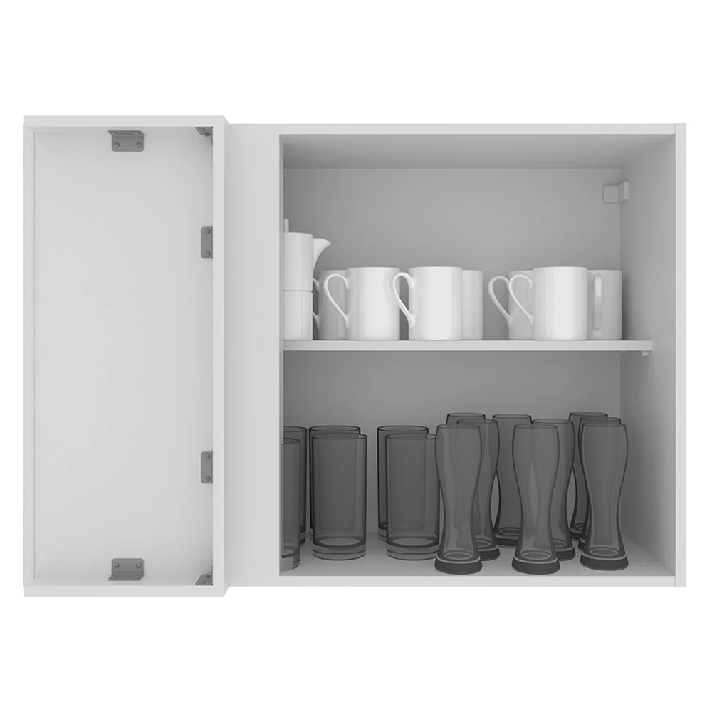 Armário Aéreo de Canto Madesa Glamy 1 Porta Branco/Rustic - Image 3
