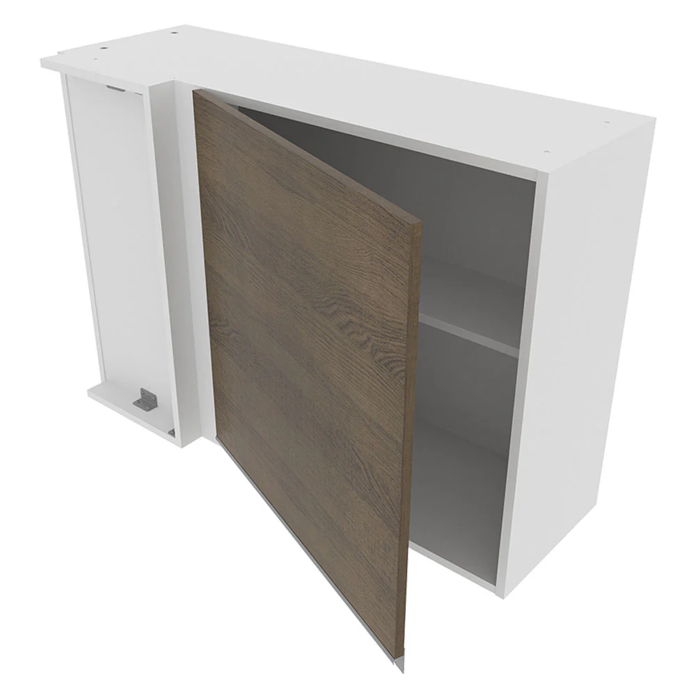 Armário Aéreo de Canto Madesa Glamy 1 Porta Branco/Rustic - Image 4